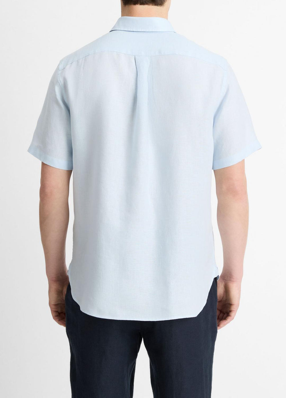 Linen Short-Sleeve Shirt in Short Sleeve - GLACIER | VINCE Men