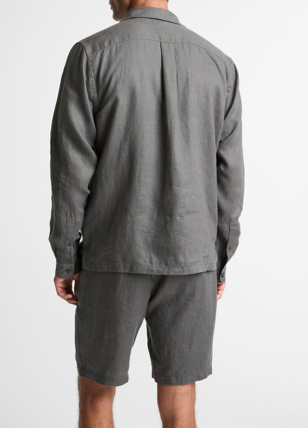 Linen Garage Shirt  in Long Sleeve - SLATE | VINCE Men