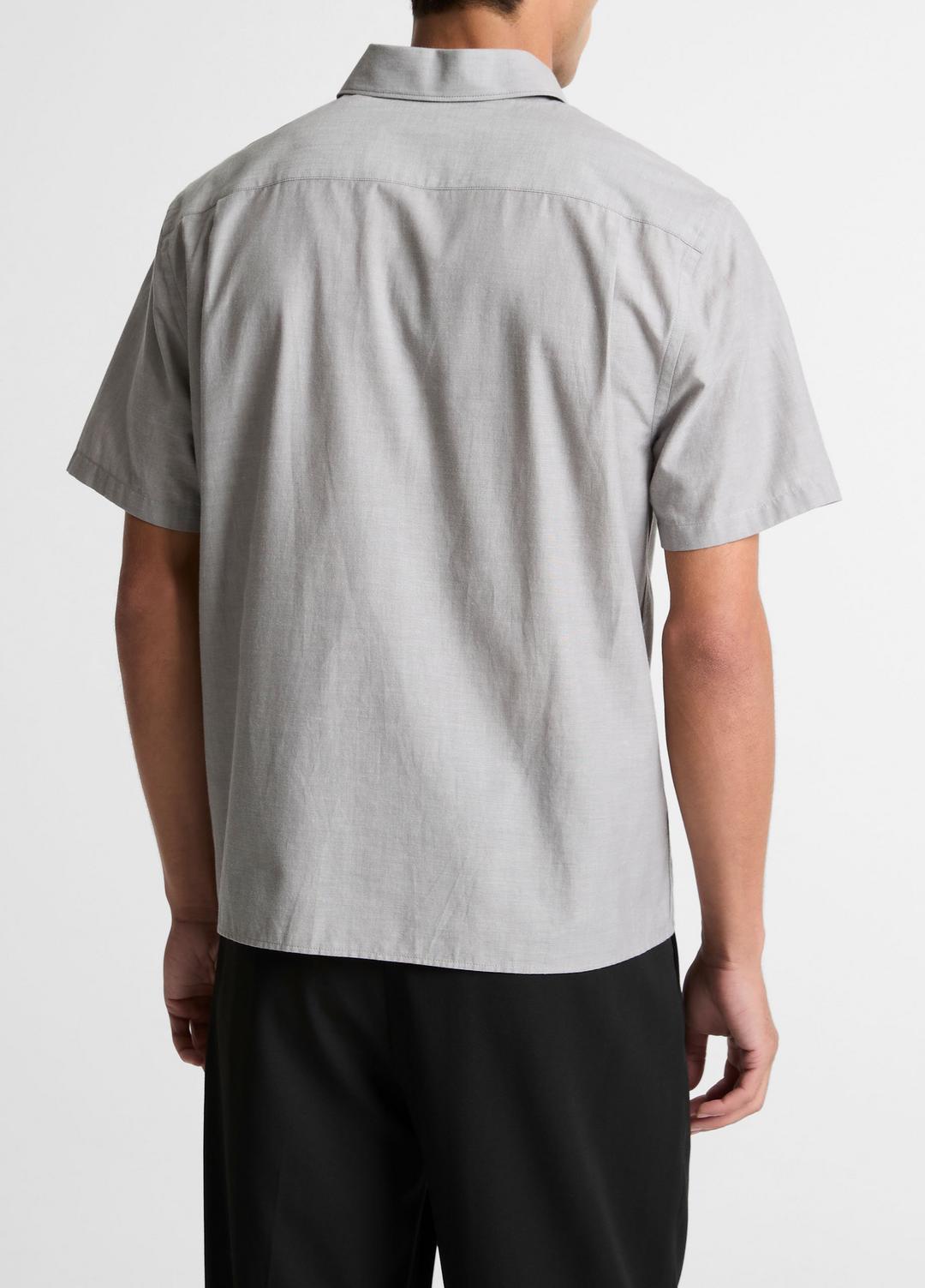 Cotton Short-Sleeve Button-Front Shirt  in Short Sleeve - JET | VINCE Men
