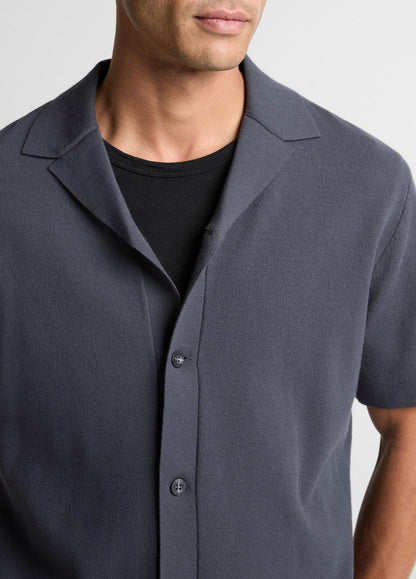 Merino Wool Cabana Shirt  in Short Sleeve - STUDIO | VINCE Men