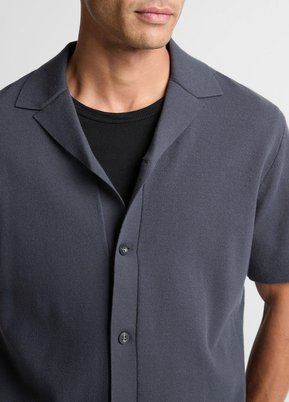 Merino Wool Cabana Shirt  in Short Sleeve - STUDIO | VINCE Men