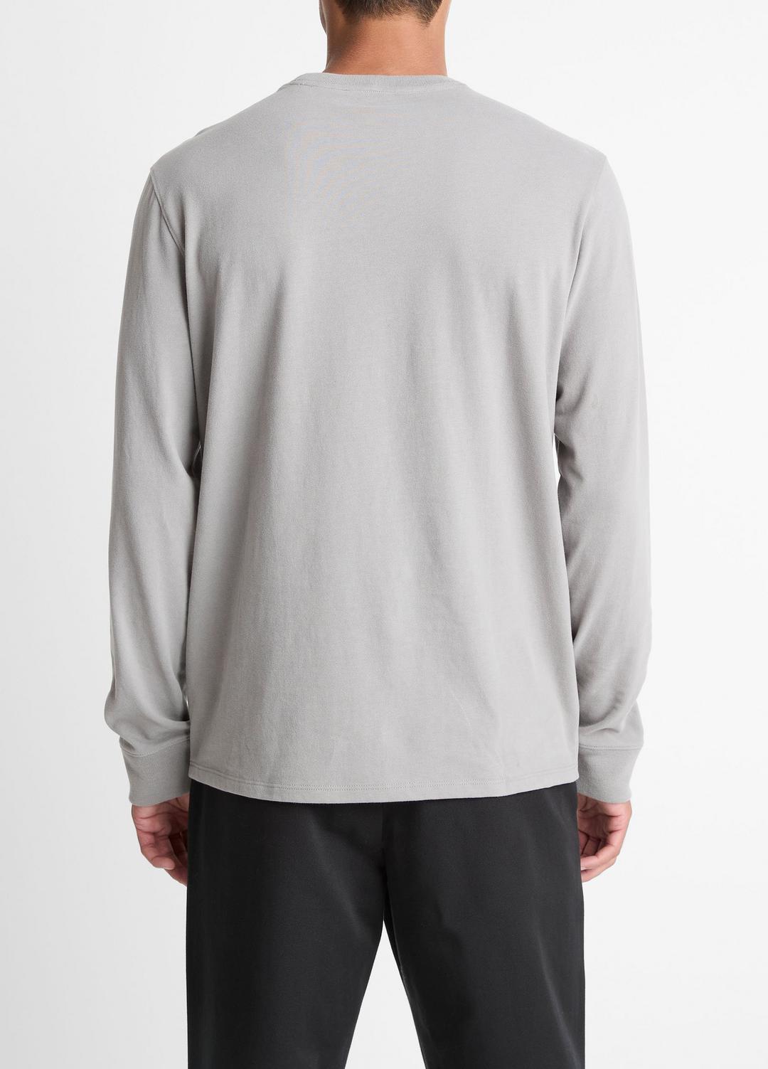 Sueded Jersey Long-Sleeve Pocket T-Shirt in Long Sleeve - HEATHER MOUSE | VINCE Men