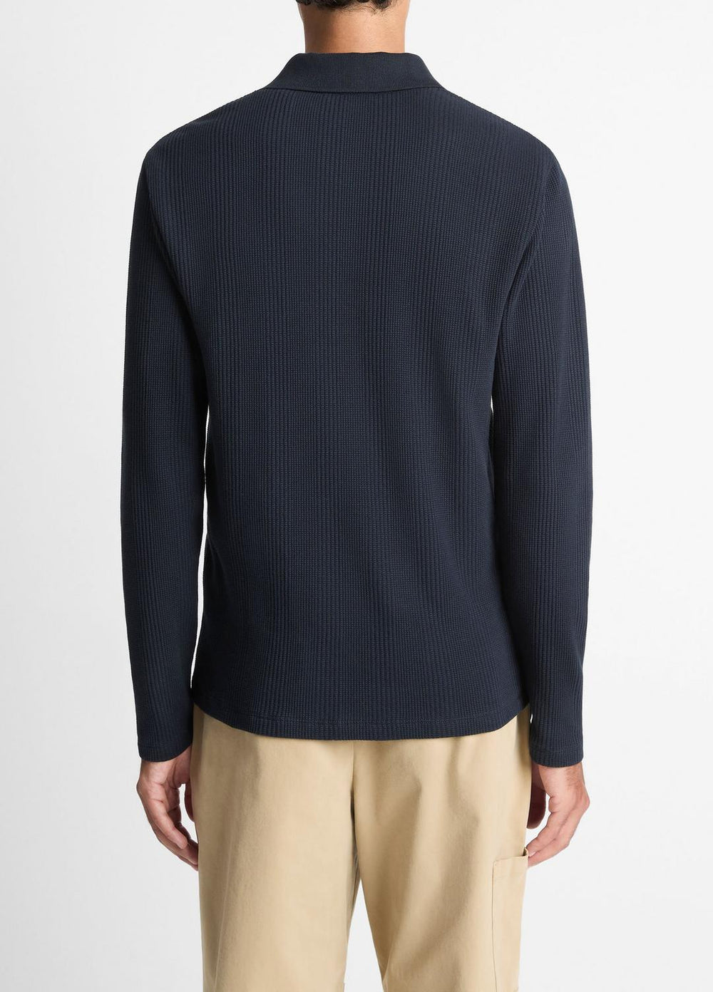 Variegated Cotton Polo Shirt in Henleys & Polos - COASTAL BLUE | VINCE Men
