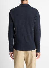 Variegated Cotton Polo Shirt in Henleys & Polos - COASTAL BLUE | VINCE Men
