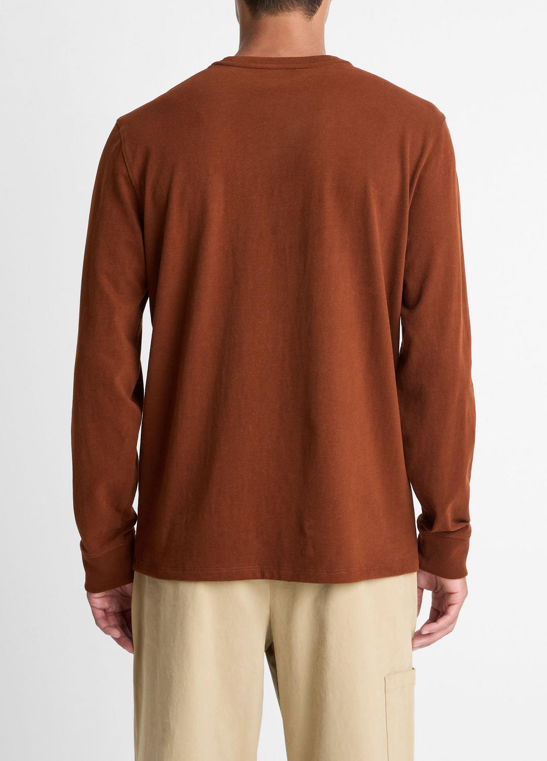 Sueded Jersey Long-Sleeve Pocket T-Shirt in Long Sleeve - COPPERHEAD | VINCE Men