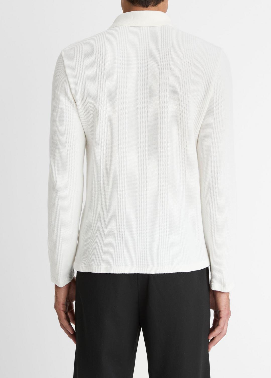 Variegated Cotton Polo Shirt in Henleys & Polos - OFF WHITE | VINCE Men