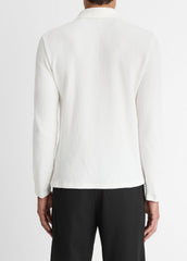 Variegated Cotton Polo Shirt in Henleys & Polos - OFF WHITE | VINCE Men