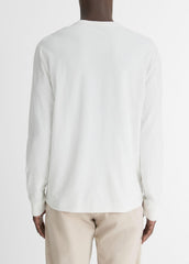 Sueded Jersey Long-Sleeve Pocket T-Shirt in Long Sleeve - OFF WHITE | VINCE Men