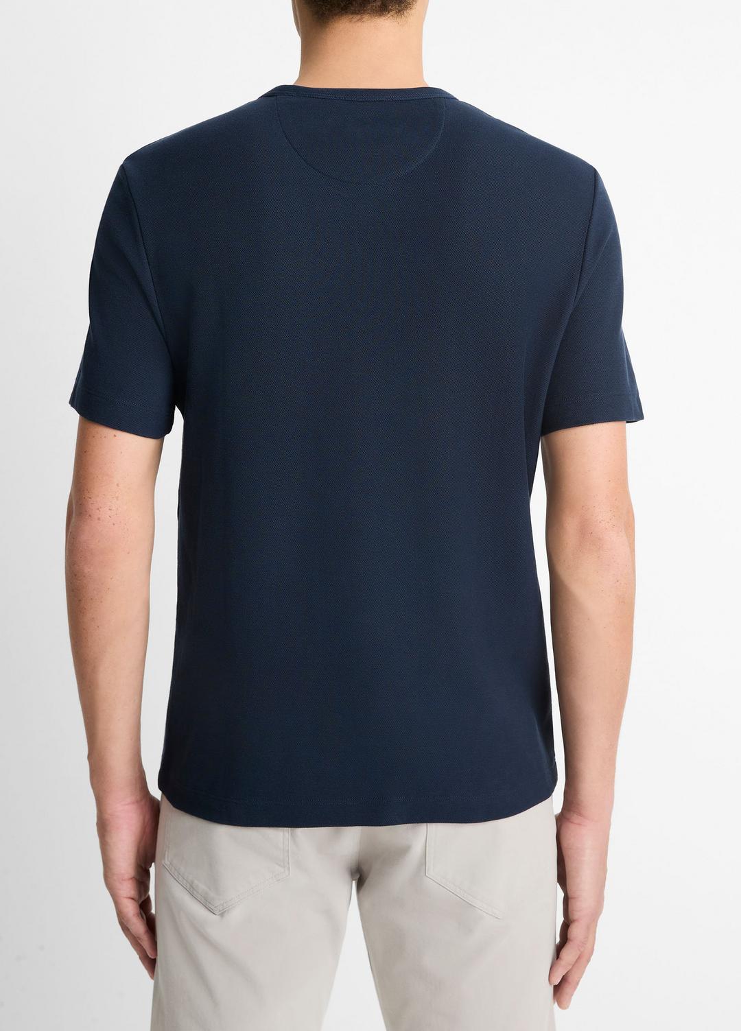 Pima Cotton Piqué Crew Neck T-Shirt in Short Sleeve - COASTAL BLUE | VINCE Men