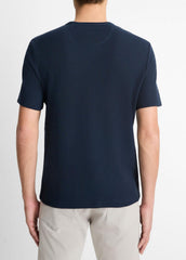 Pima Cotton Piqué Crew Neck T-Shirt in Short Sleeve - COASTAL BLUE | VINCE Men