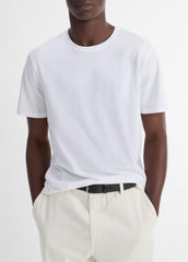 Pima Cotton Crew Neck T-Shirt in Short Sleeve - OPTIC WHITE | VINCE Men
