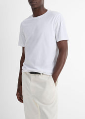 Pima Cotton Crew Neck T-Shirt in Short Sleeve - OPTIC WHITE | VINCE Men