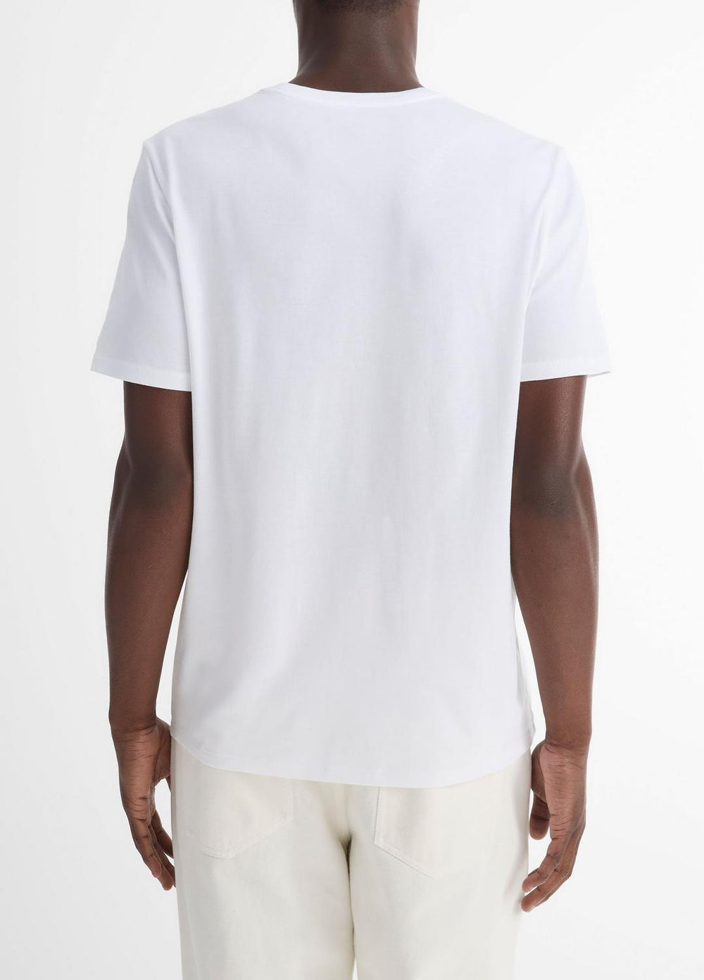 Pima Cotton Crew Neck T-Shirt in Short Sleeve - OPTIC WHITE | VINCE Men