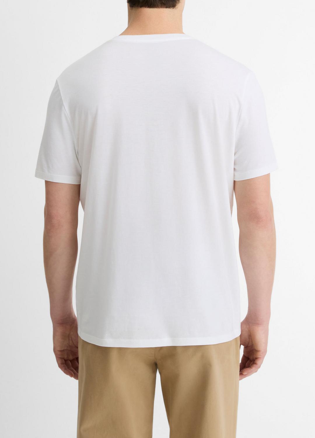 Pima Cotton V-Neck T-Shirt in Short Sleeve - OPTIC WHITE | VINCE Men