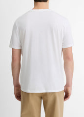 Pima Cotton V-Neck T-Shirt in Short Sleeve - OPTIC WHITE | VINCE Men