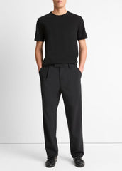 Garment Dye Cotton T-Shirt in Short Sleeve - TRUE BLACK | VINCE Men