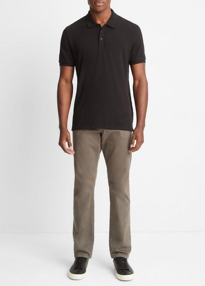 Classic Slub Polo Shirt in Henleys & Polos - BLACK | VINCE Men