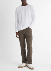 Pima Cotton Piqué Long-Sleeve T-Shirt in Long Sleeve - OPTIC WHITE | VINCE Men
