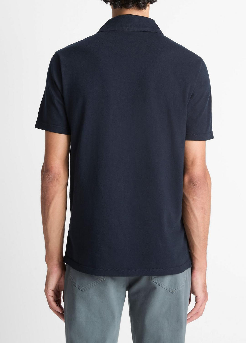 Garment Dye Cotton Polo Shirt in Henleys & Polos - WASHED COASTAL | VINCE Men