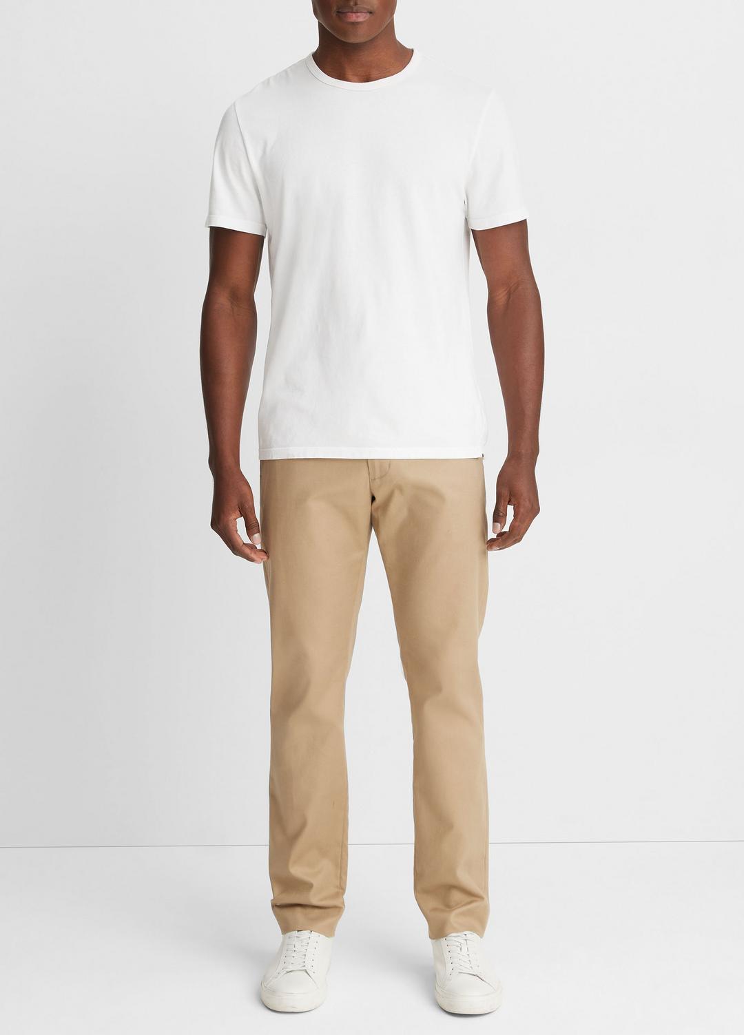 Garment Dye Cotton T-Shirt in Short Sleeve - OPTIC WHITE | VINCE Men