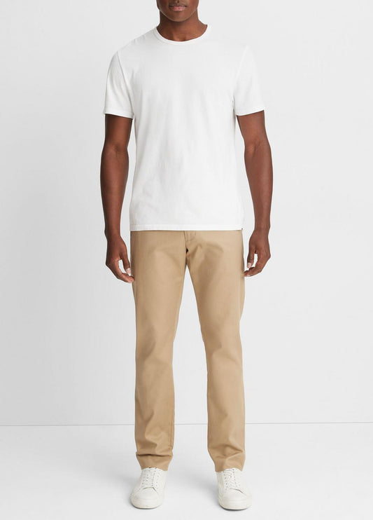 Garment Dye Cotton T-Shirt in Short Sleeve - OPTIC WHITE | VINCE Men