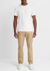 Garment Dye Cotton T-Shirt in Short Sleeve - OPTIC WHITE | VINCE Men