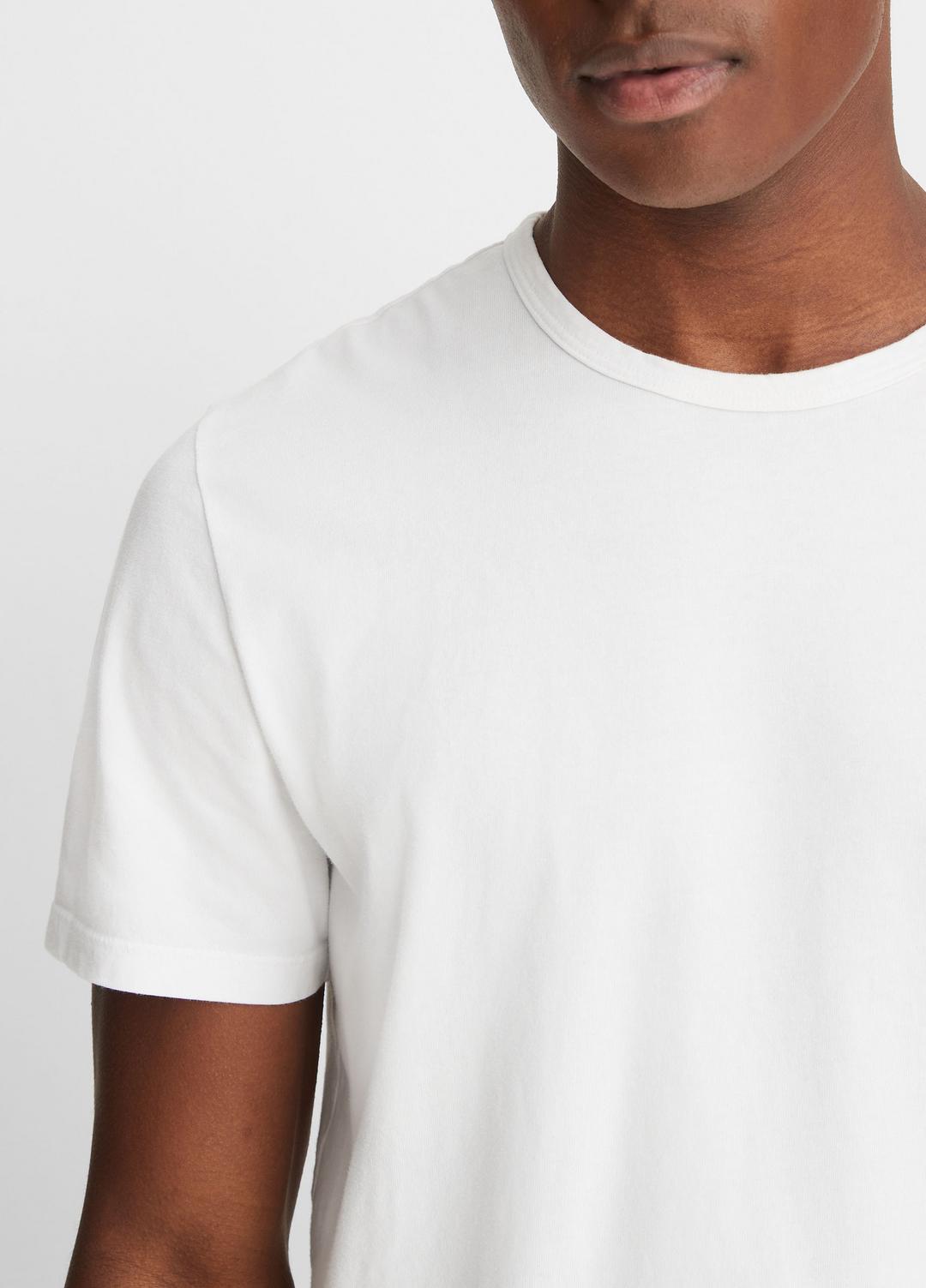 Garment Dye Cotton T-Shirt in Short Sleeve - OPTIC WHITE | VINCE Men
