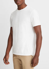 Garment Dye Cotton T-Shirt in Short Sleeve - OPTIC WHITE | VINCE Men