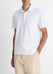 Garment Dye Cotton Polo Shirt in Henleys & Polos - OPTIC WHITE | VINCE Men