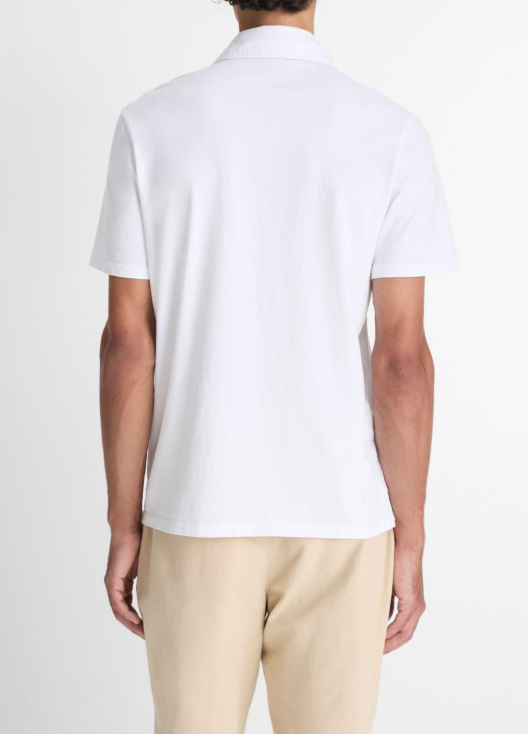 Garment Dye Cotton Polo Shirt in Henleys & Polos - OPTIC WHITE | VINCE Men
