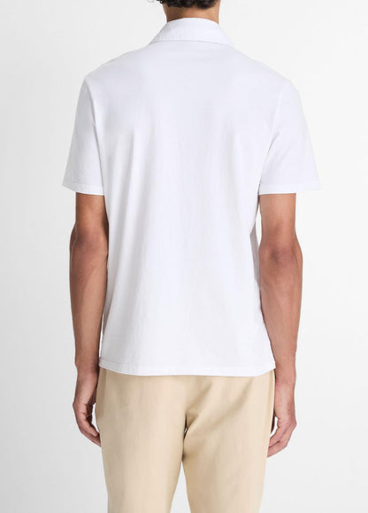 Garment Dye Cotton Polo Shirt in Henleys & Polos - OPTIC WHITE | VINCE Men