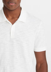 Classic Slub Polo Shirt in Henleys & Polos - WHITE | VINCE Men