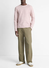 Space-Dye Cotton-Blend Long-Sleeve T-Shirt in Long Sleeve - MALBEC/OFF WHITE | VINCE Men