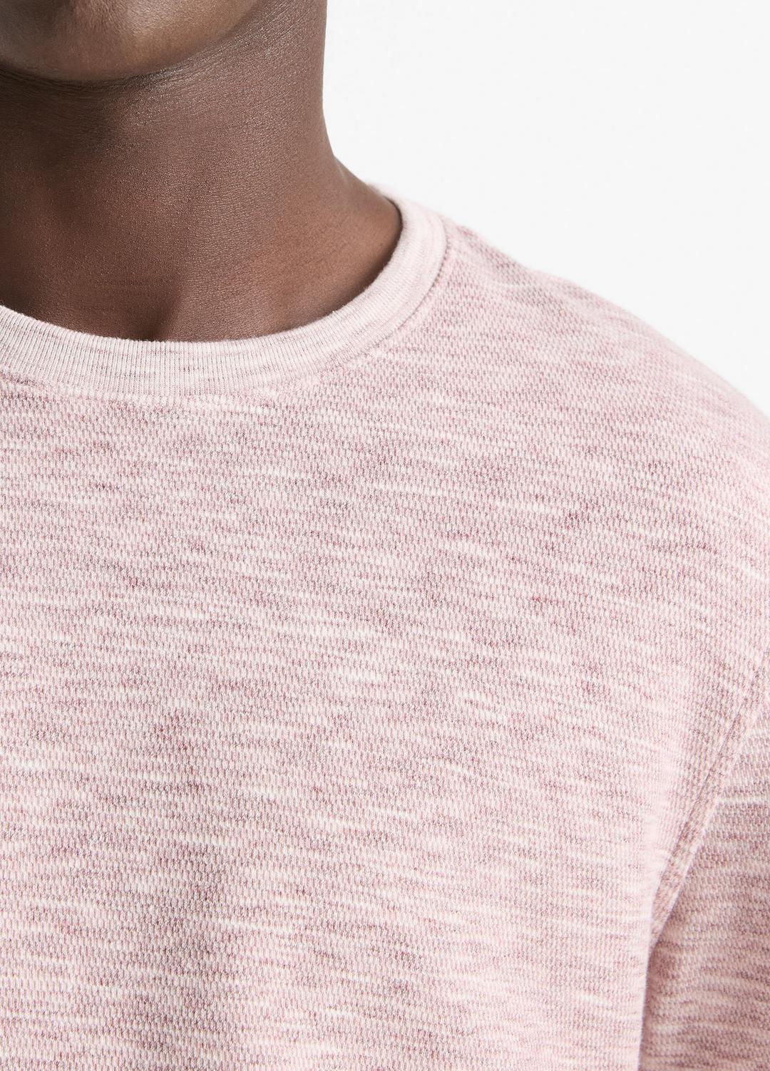 Space-Dye Cotton-Blend Long-Sleeve T-Shirt in Long Sleeve - MALBEC/OFF WHITE | VINCE Men