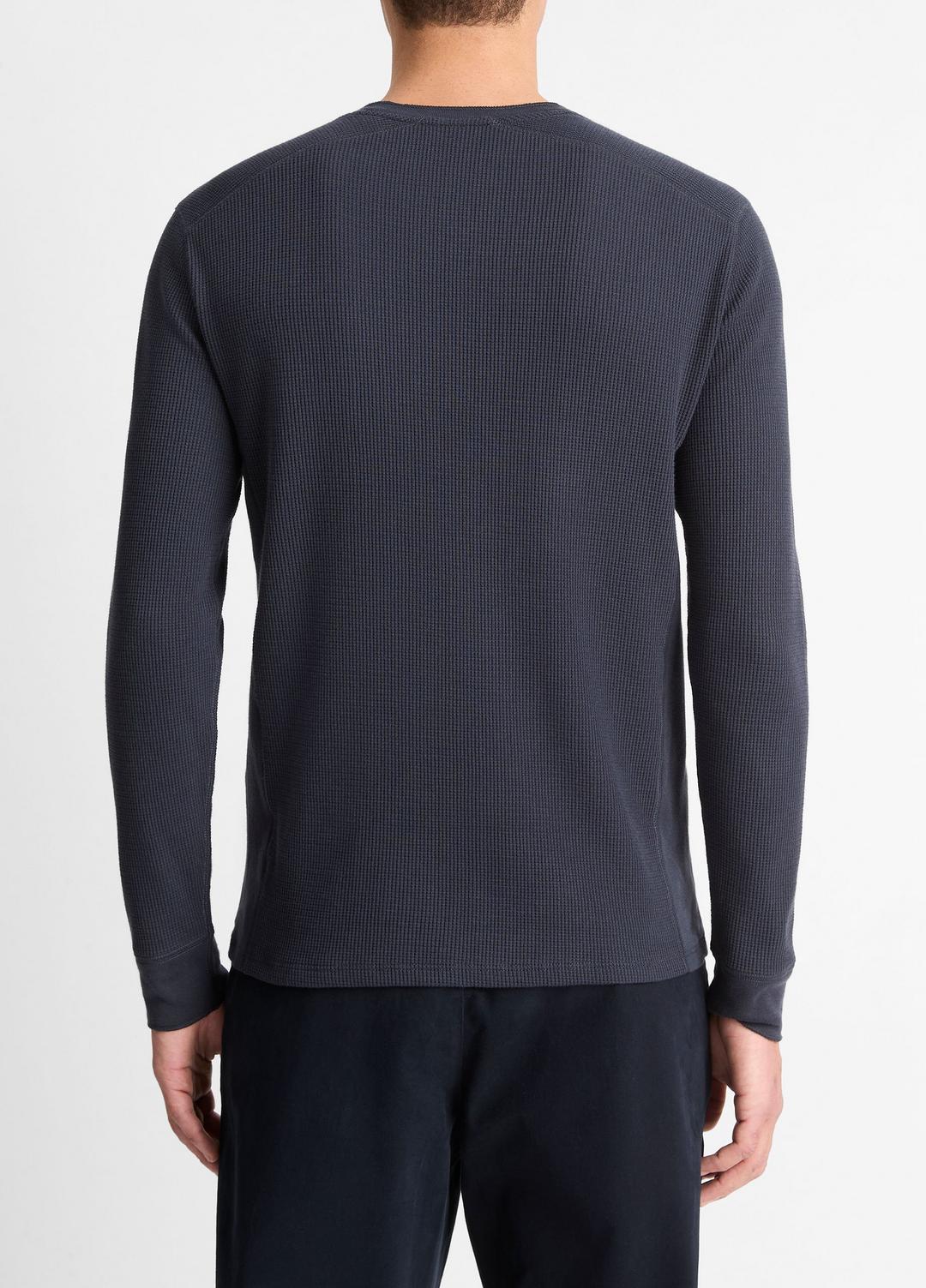 Pima Cotton-Blend Thermal Long-Sleeve Pullover in Long Sleeve - COASTAL BLUE | VINCE Men