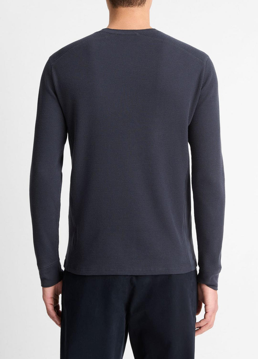 Pima Cotton-Blend Thermal Long-Sleeve Pullover in Long Sleeve - COASTAL BLUE | VINCE Men