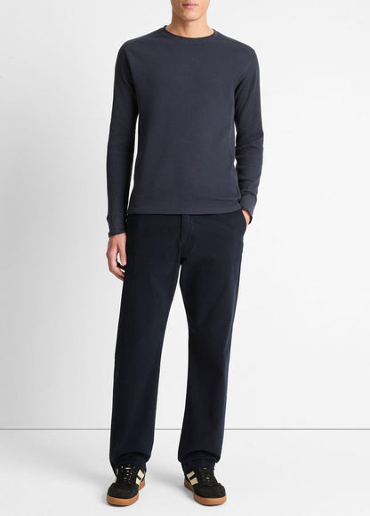 Pima Cotton-Blend Thermal Long-Sleeve Pullover in Long Sleeve - COASTAL BLUE | VINCE Men