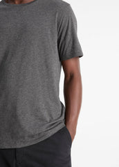 Pima Cotton Crew Neck T-Shirt in Short Sleeve - HEATHER CARBON | VINCE Men