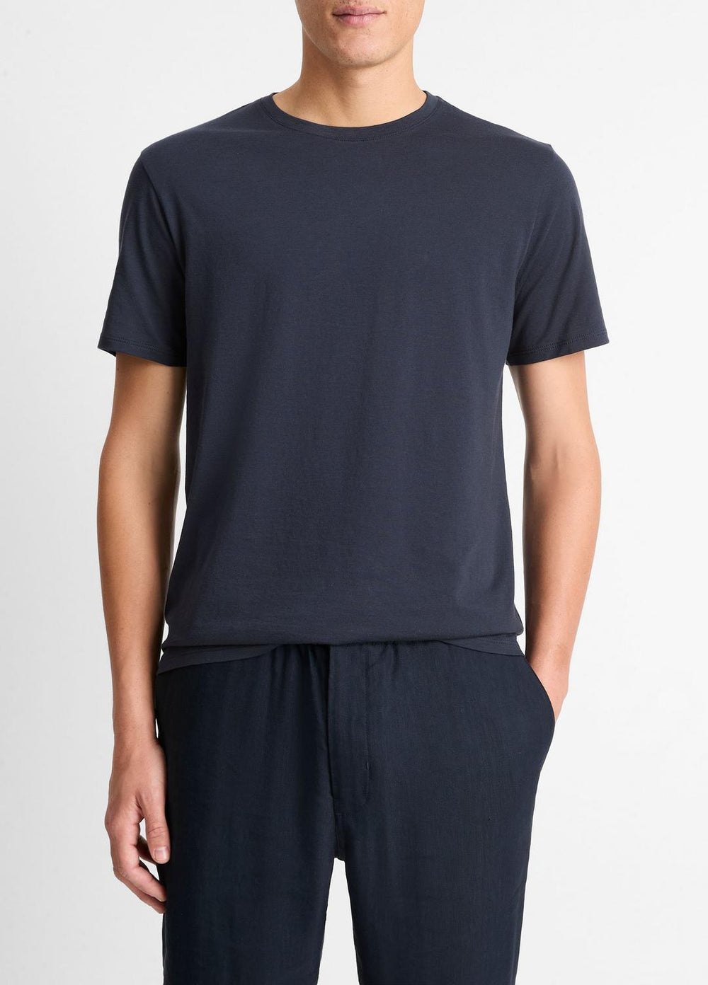 Pima Cotton Crew Neck T-Shirt in Short Sleeve - COASTAL BLUE | VINCE Men