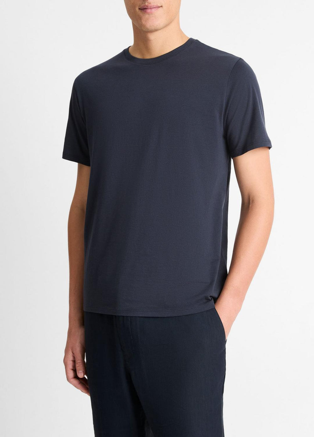 Pima Cotton Crew Neck T-Shirt in Short Sleeve - COASTAL BLUE | VINCE Men
