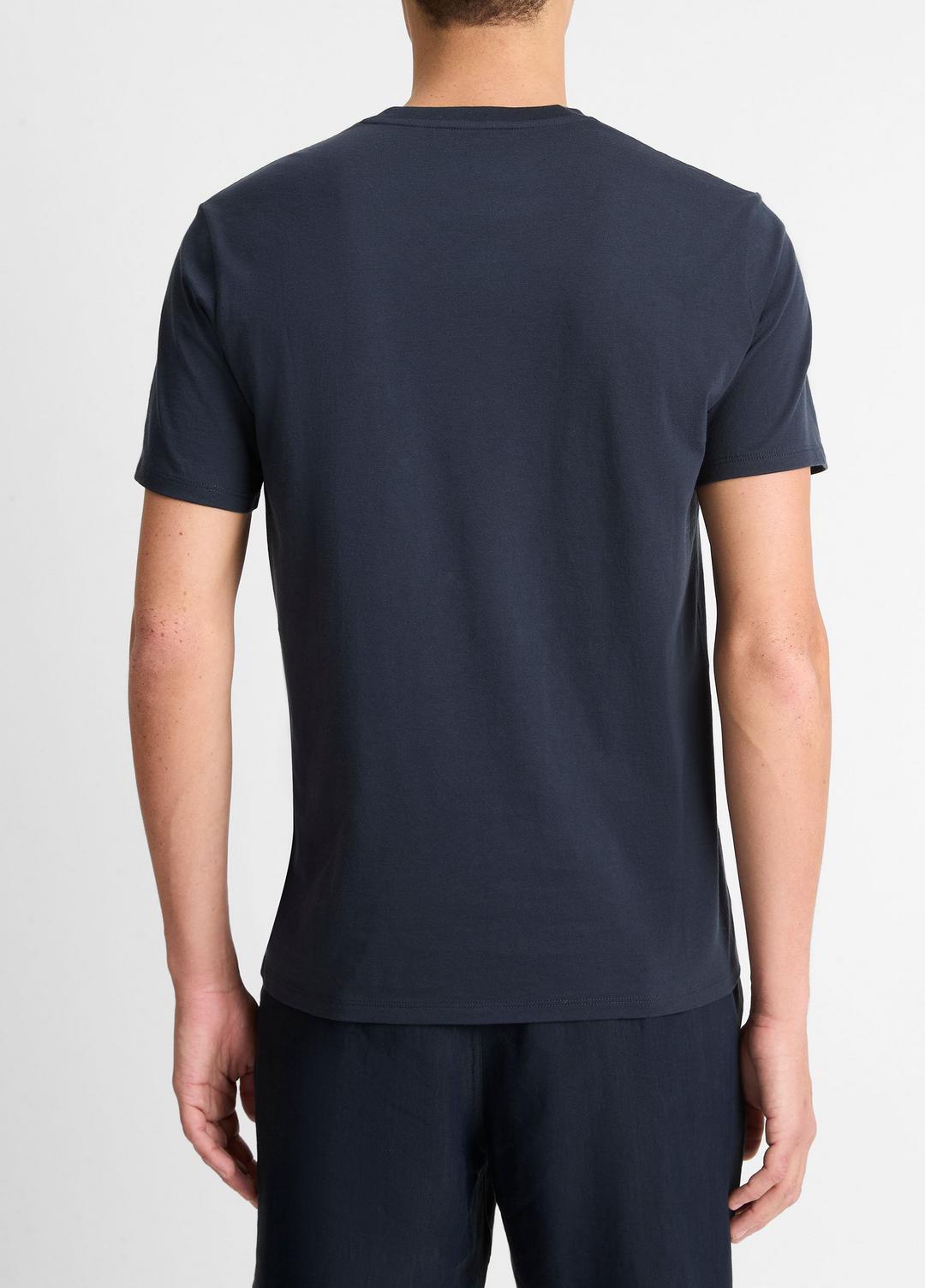 Pima Cotton V-Neck T-Shirt in Short Sleeve - COASTAL BLUE | VINCE Men