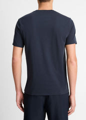 Pima Cotton V-Neck T-Shirt in Short Sleeve - COASTAL BLUE | VINCE Men