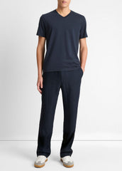 Pima Cotton V-Neck T-Shirt in Short Sleeve - COASTAL BLUE | VINCE Men