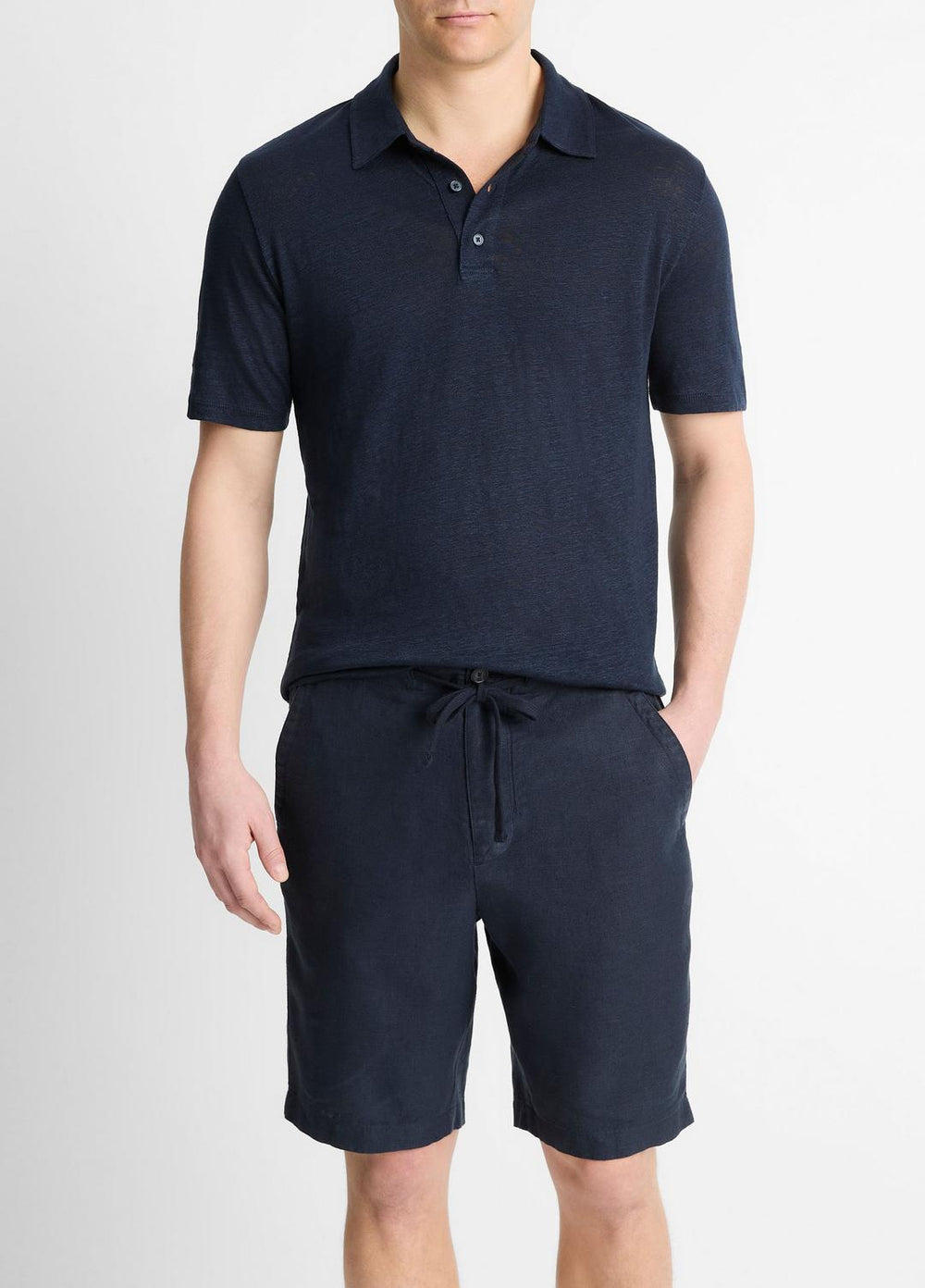Linen Polo Shirt in Henleys & Polos - COASTAL BLUE | VINCE Men