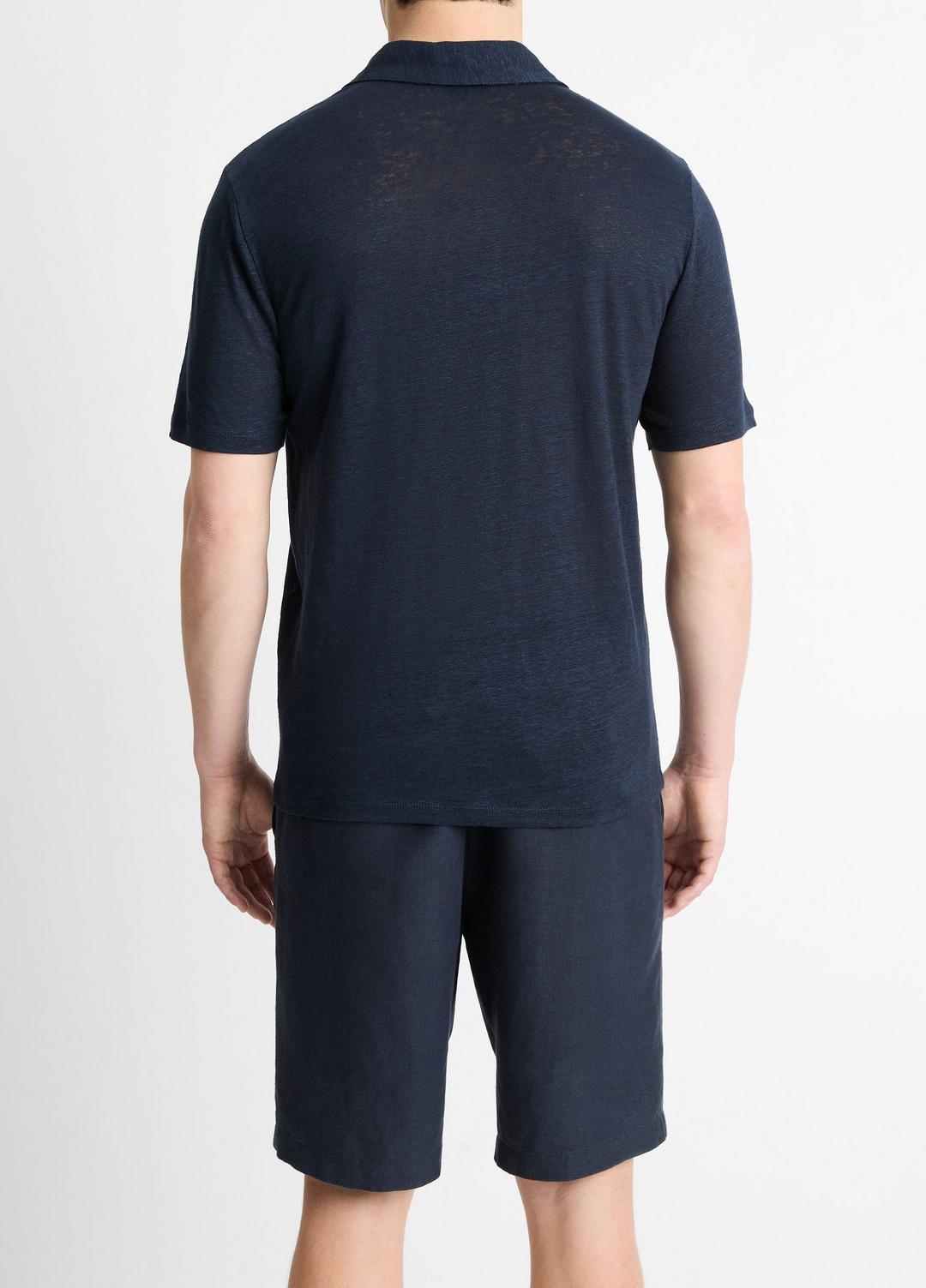 Linen Polo Shirt in Henleys & Polos - COASTAL BLUE | VINCE Men