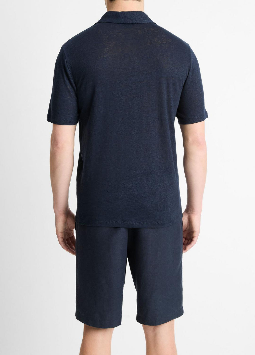 Linen Polo Shirt in Henleys & Polos - COASTAL BLUE | VINCE Men