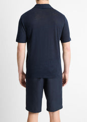 Linen Polo Shirt in Henleys & Polos - COASTAL BLUE | VINCE Men