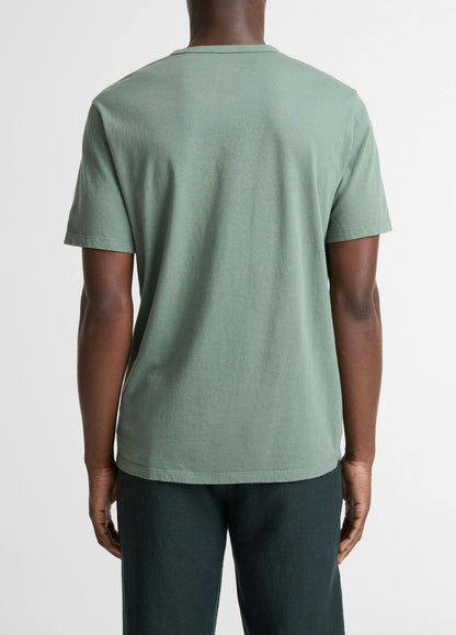 Garment Dye Cotton T-Shirt in Short Sleeve - WASHED LAUREL | VINCE Men