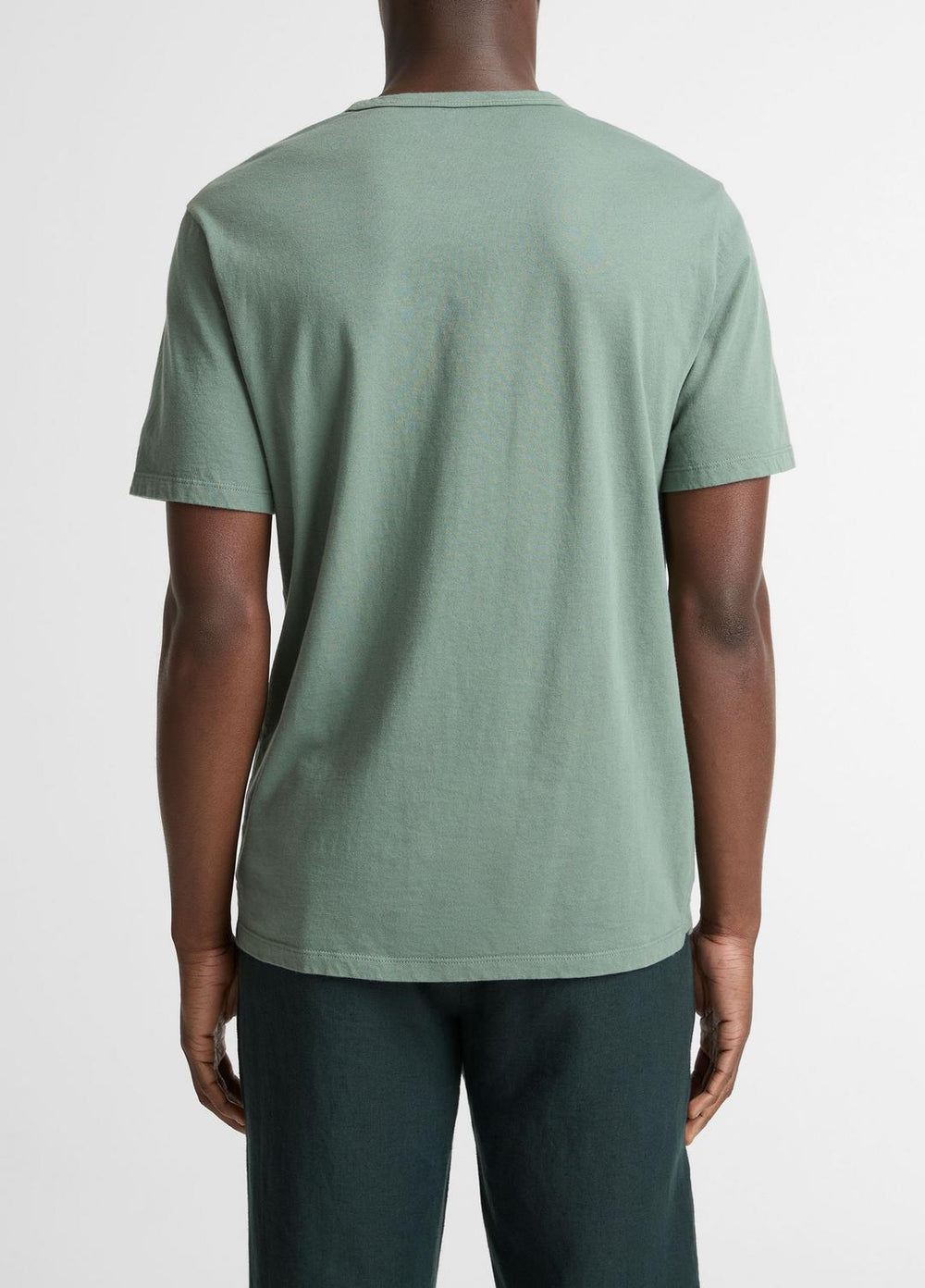 Garment Dye Cotton T-Shirt in Short Sleeve - WASHED LAUREL | VINCE Men