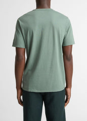 Garment Dye Cotton T-Shirt in Short Sleeve - WASHED LAUREL | VINCE Men